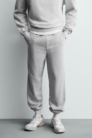 BASIC REGULAR FIT JOGGER PANTS — Gray marl 2