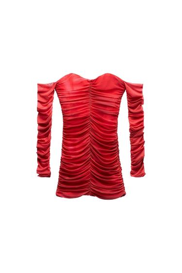 RUCHED TULLE CORSET STYLE DRESS