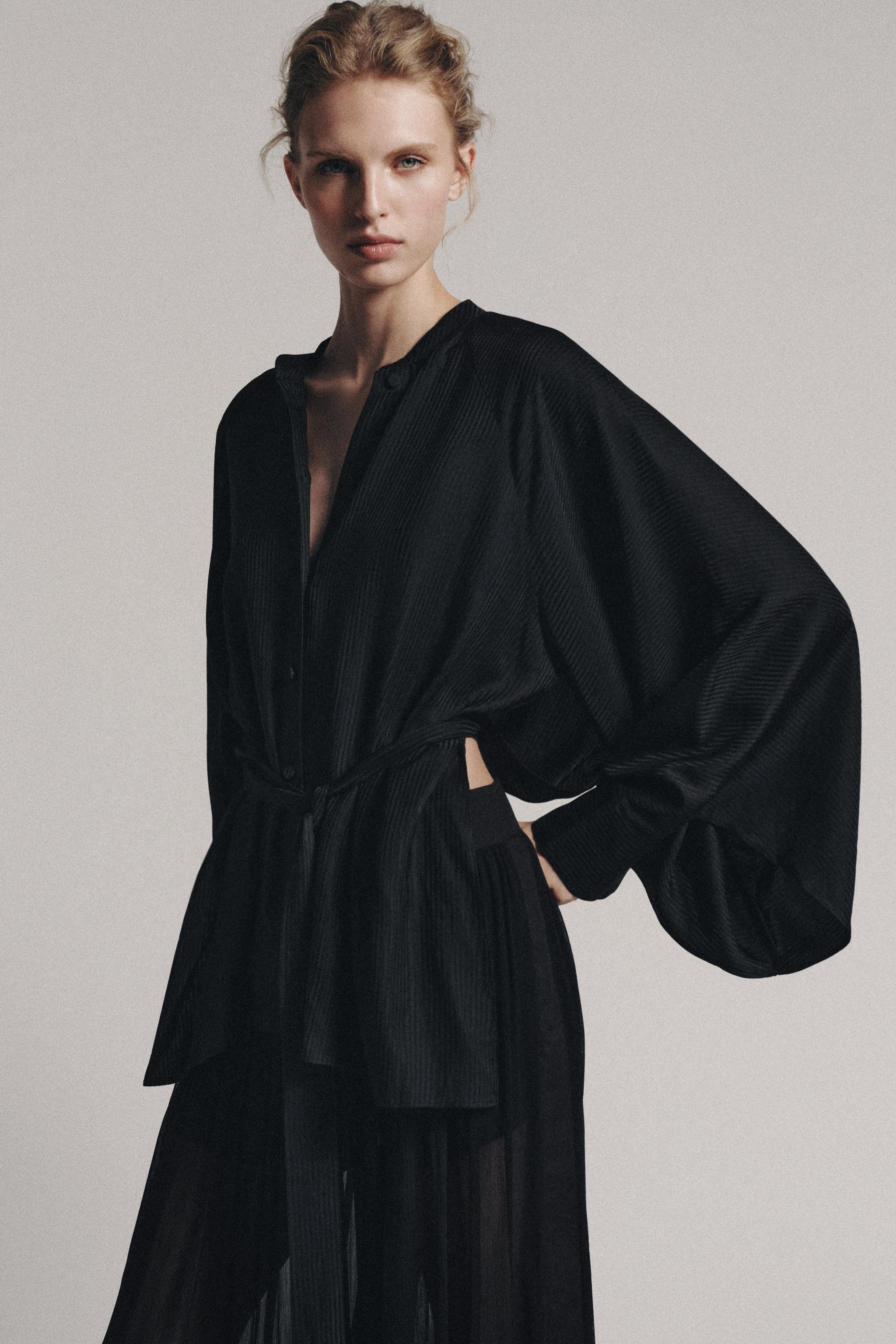 Женские рубашки Zara BELTED SHIRT ZW COLLECTION — фото 6