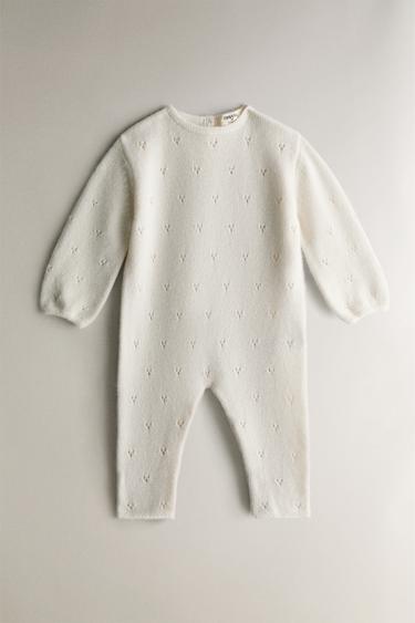 Zara CHILDREN’S CASHMERE ROMPER - Oyster-white - Image 0