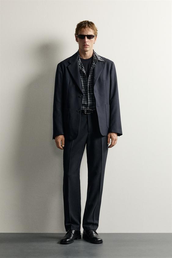 PANTALÓN REGULAR FIT TRAJE - Marino de Zara - Imagen 0