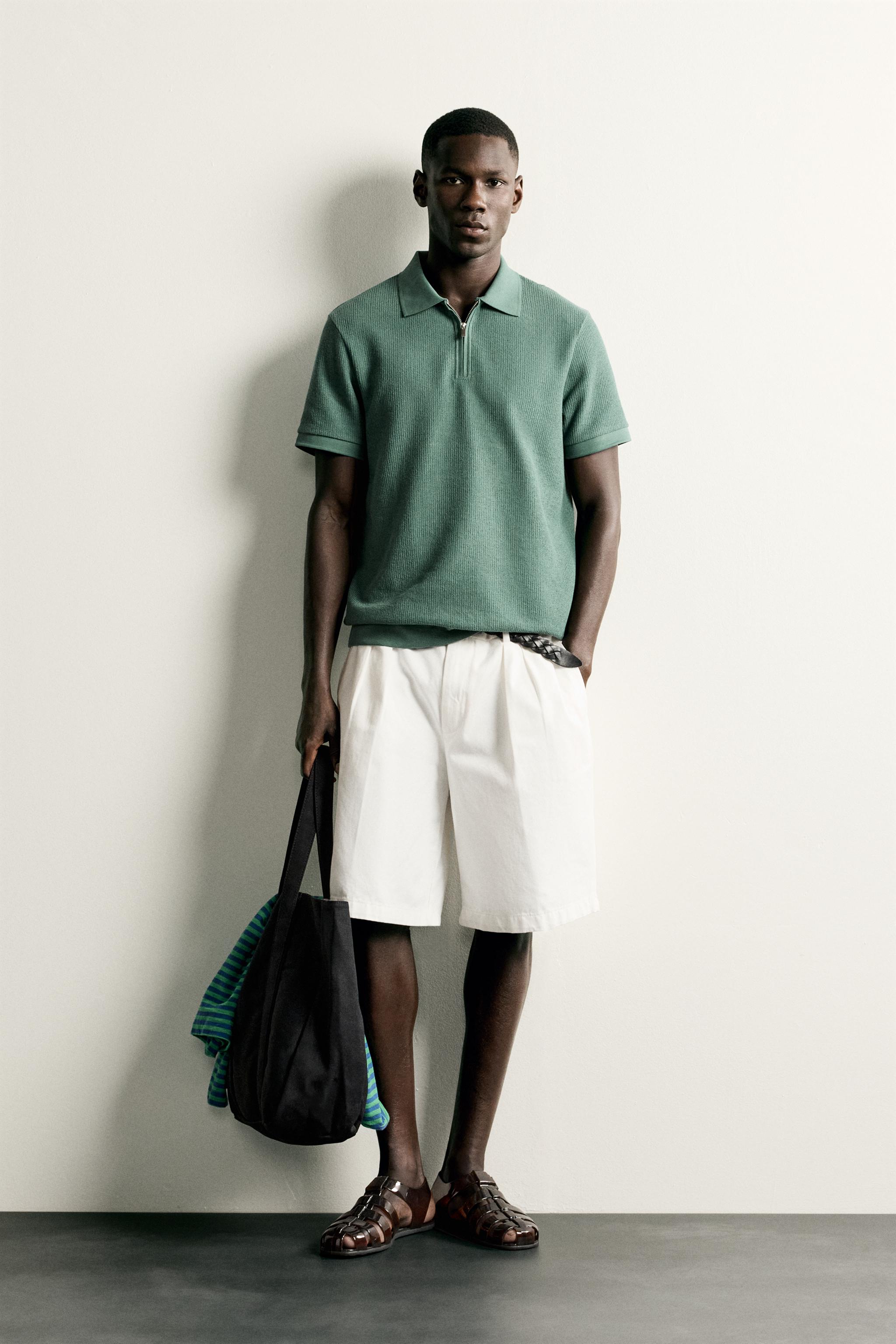 REGULAR FIT ZIP POLO SHIRT