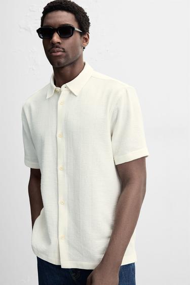 CHEMISE À TEXTURE - Écru de Zara - Image 4
