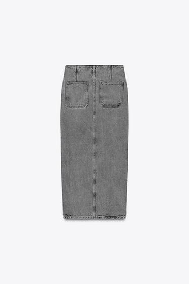 Z1975 DENIM CROSSOVER MIDI SKIRT - Grey by Zara - Image 6