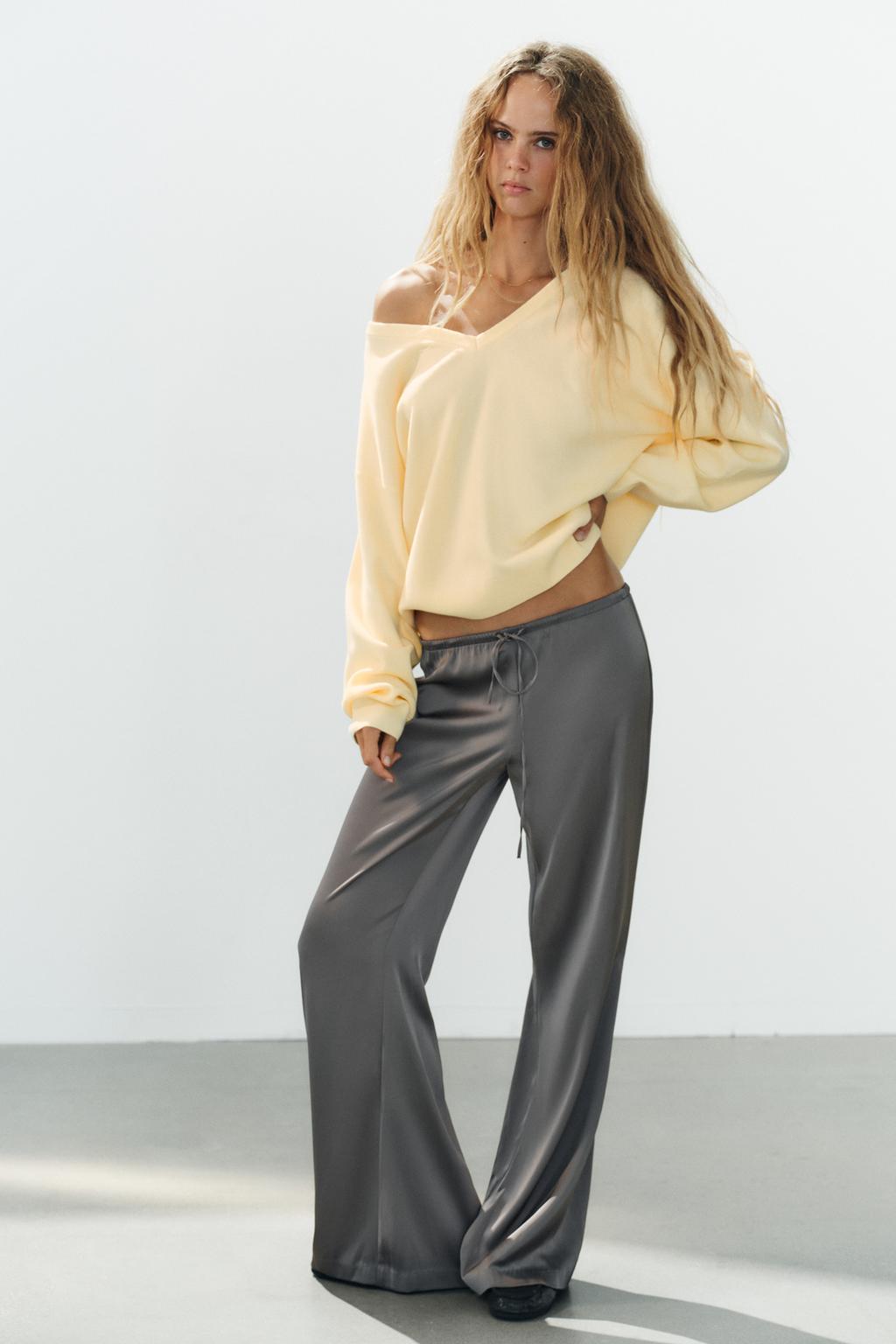 SATIN DRAWSTRING TROUSERS