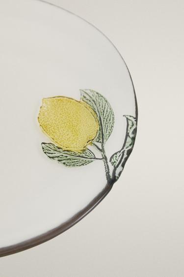 GLASS LEMON DESSERT PLATE - Yellow by Zara - Image 2