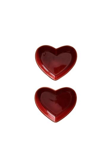 PACK OF MINI HEART BOWLS (PACK OF 2) - Reds by Zara