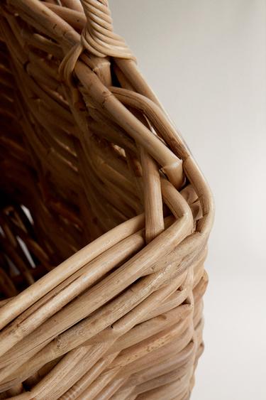 LARGE CHUNKY RATTAN BASKET - Light beige by Zara - Image 3