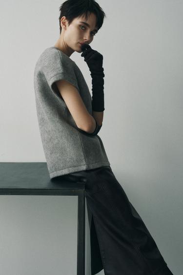 LUVAS COMPRIDAS DE TRICÔ FINO - Gris Antracita da Zara