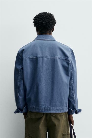 BLOUSON REGULAR FIT À POCHES - Bleu de Zara - Image 2