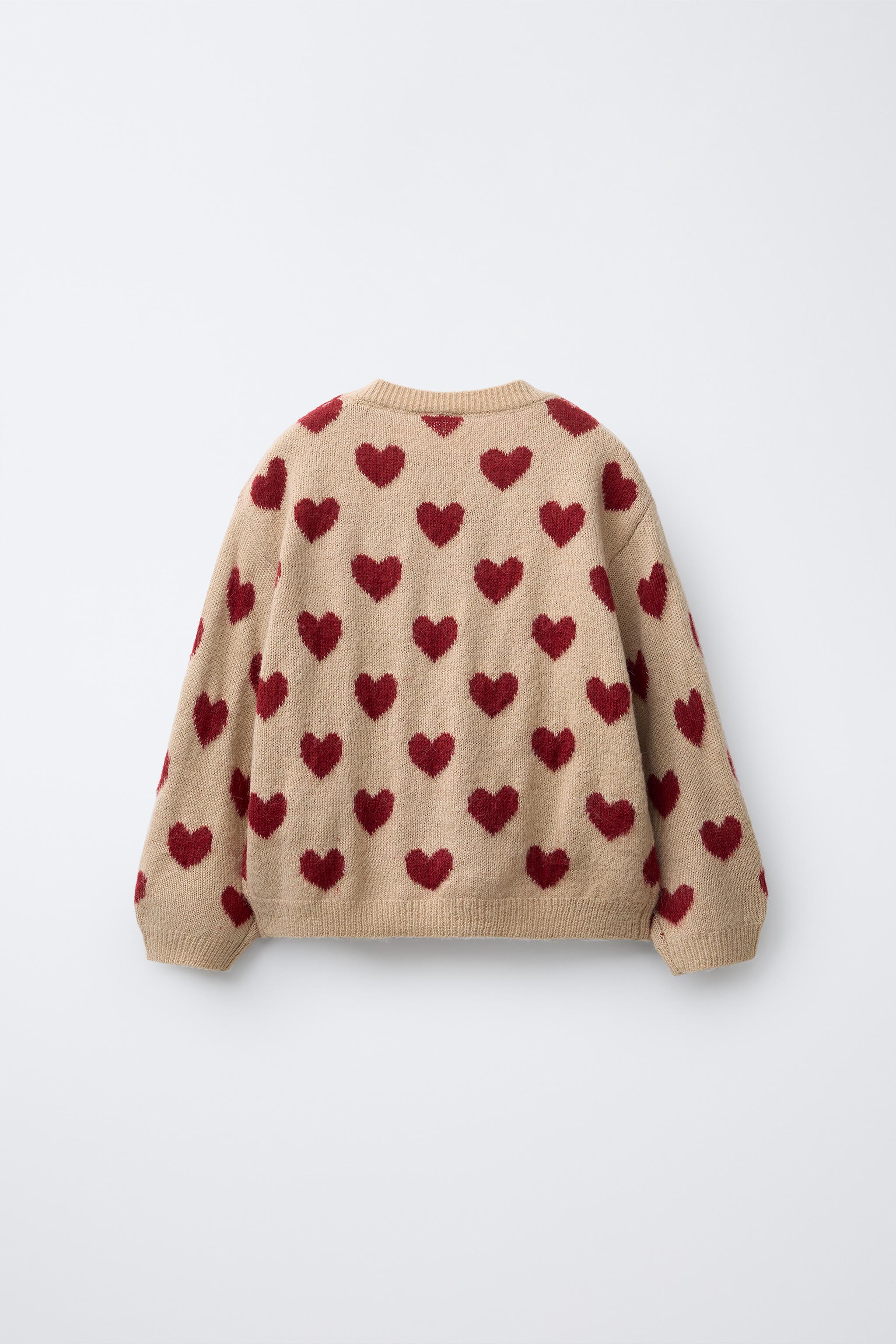 *p(R)ojectR® Heart P Knit HEART PRINT KNIT SWEATER - Ecru | ZARA United States