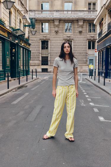 JEANS TRF RECTOS ESTAMPADO RAYAS - Rayas de Zara