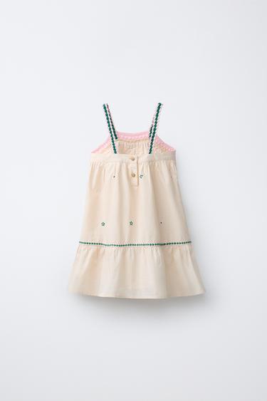 ROBE À FLEURS BRODÉES - Écru de Zara - Image 1