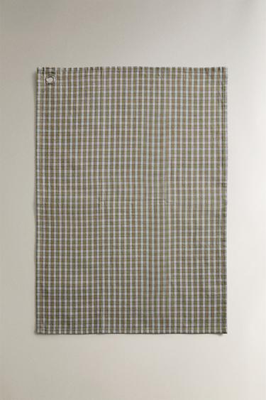 PACK OF CHECK COTTON TEA TOWELS (PACK OF 2) - Blue by Zara - Image 1