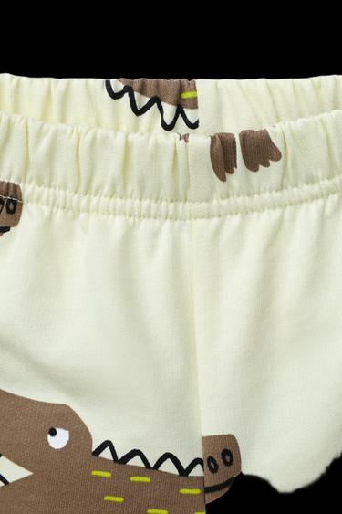 CONJUNTO CAMISETA Y BERMUDA ESTAMPADO COCODRILOS - Amarillo de Zara