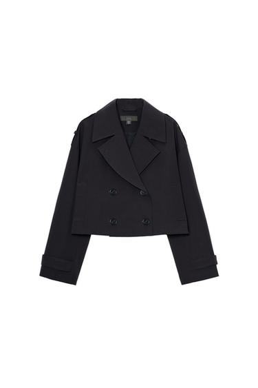 SHORT DOUBLE-BREASTED TRENCH COAT