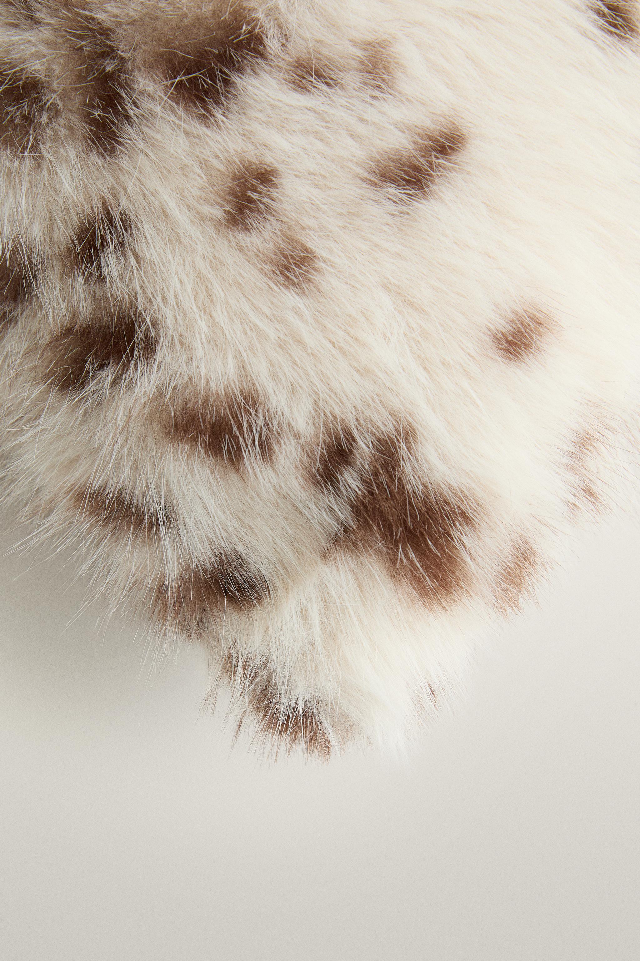 LONG FUR ANIMAL PRINT THROW PILLOW COVER