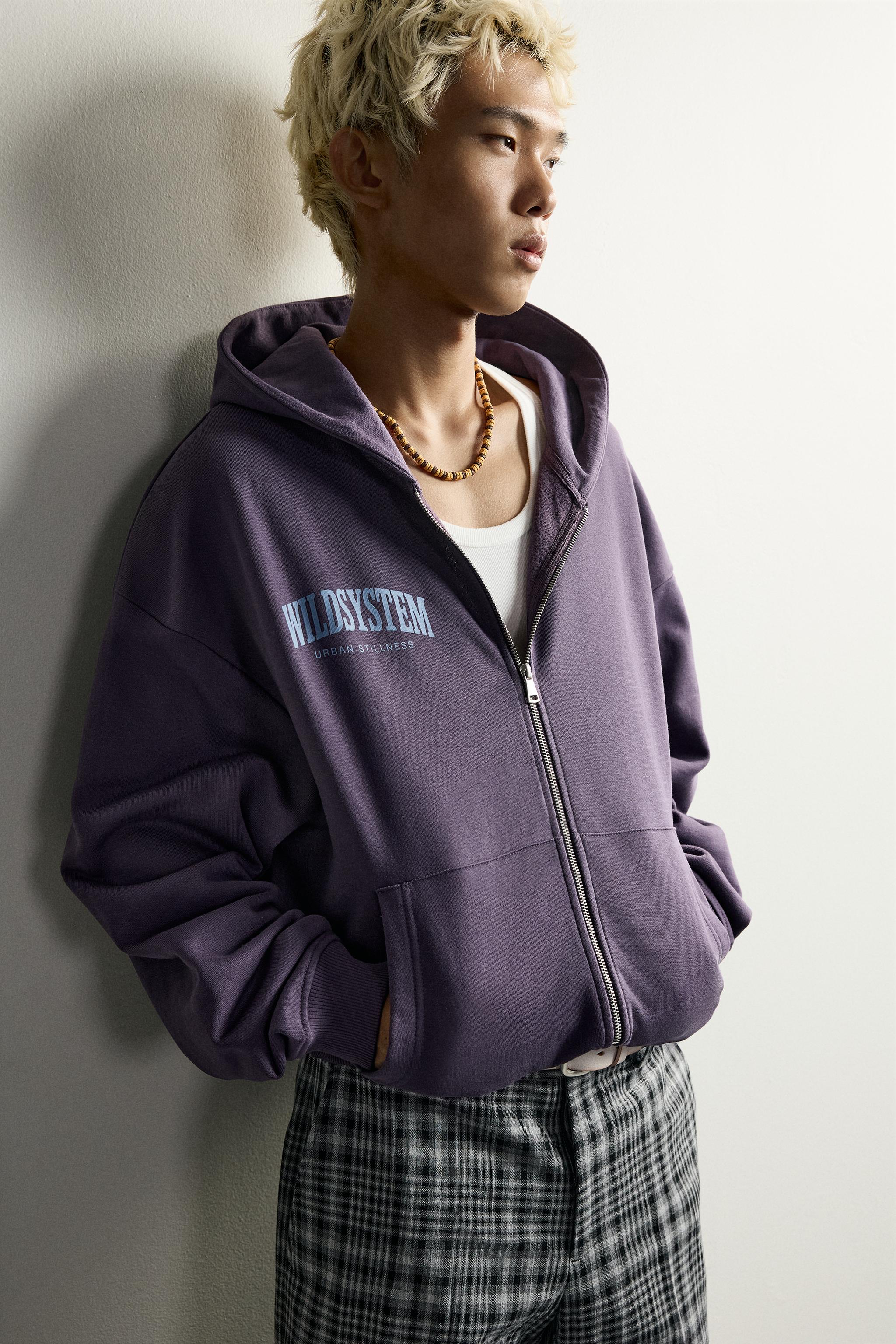 PRINTED ZIP-UP HOODIE