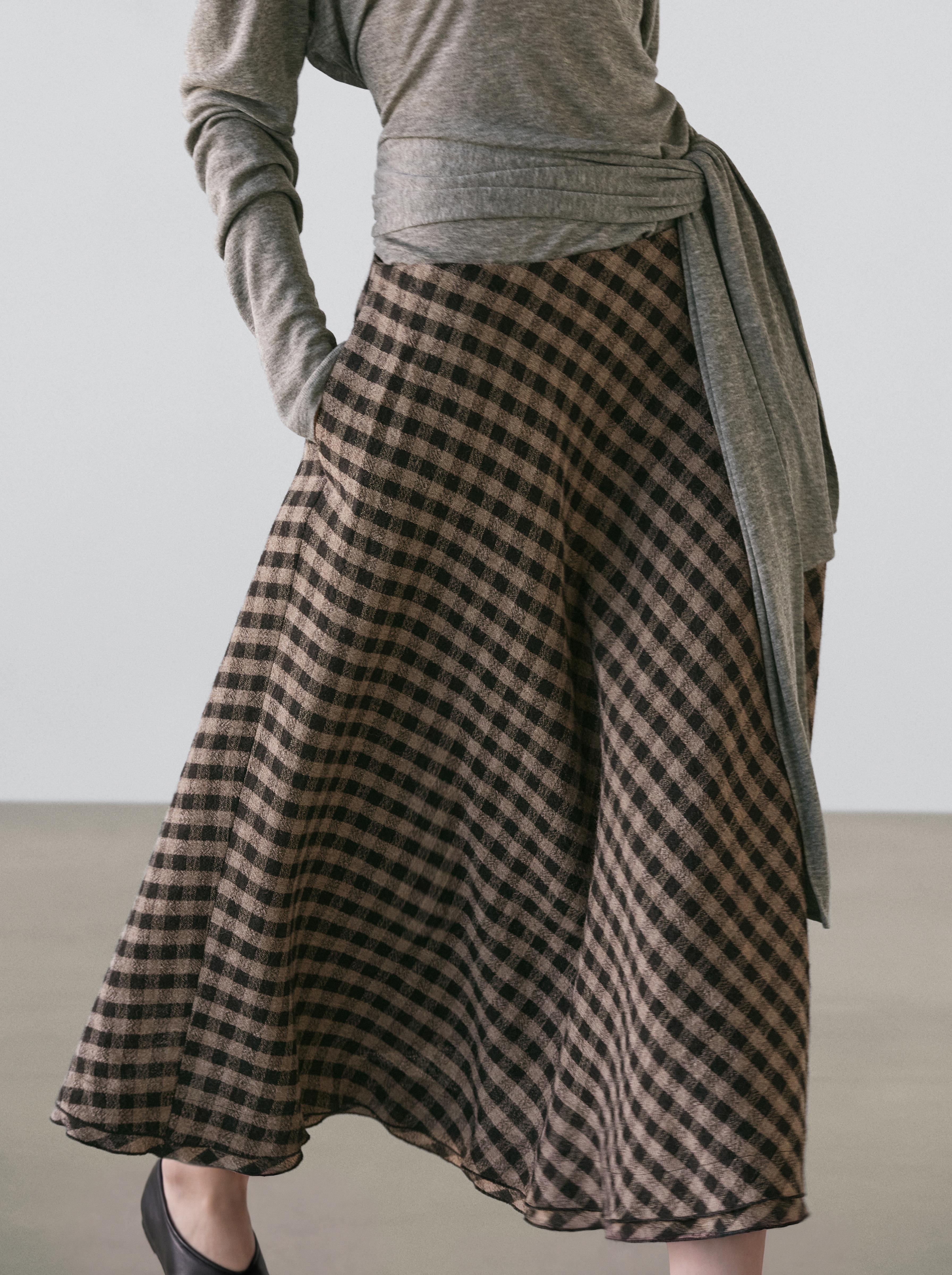 Flared with check detailing