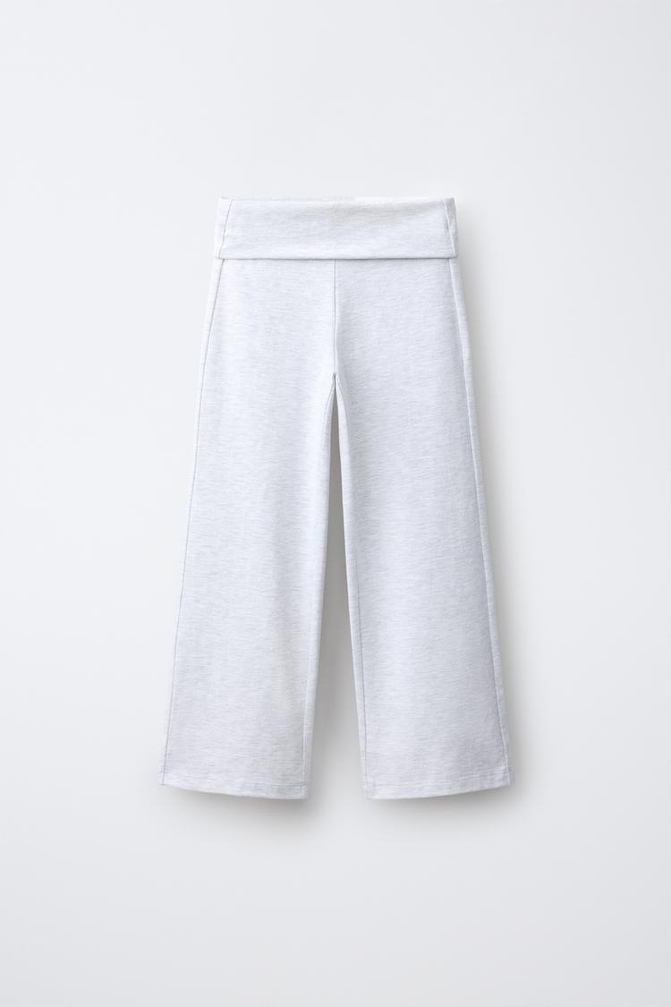 WING FLARE PANTS — Gray marl
