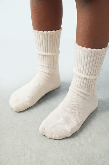 3-PACK OF LONG TERRY SOCKS - Light beige by Zara