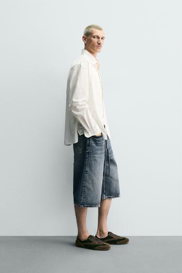 BAGGY FIT DENIM JORTS - Blue by Zara - Image 3