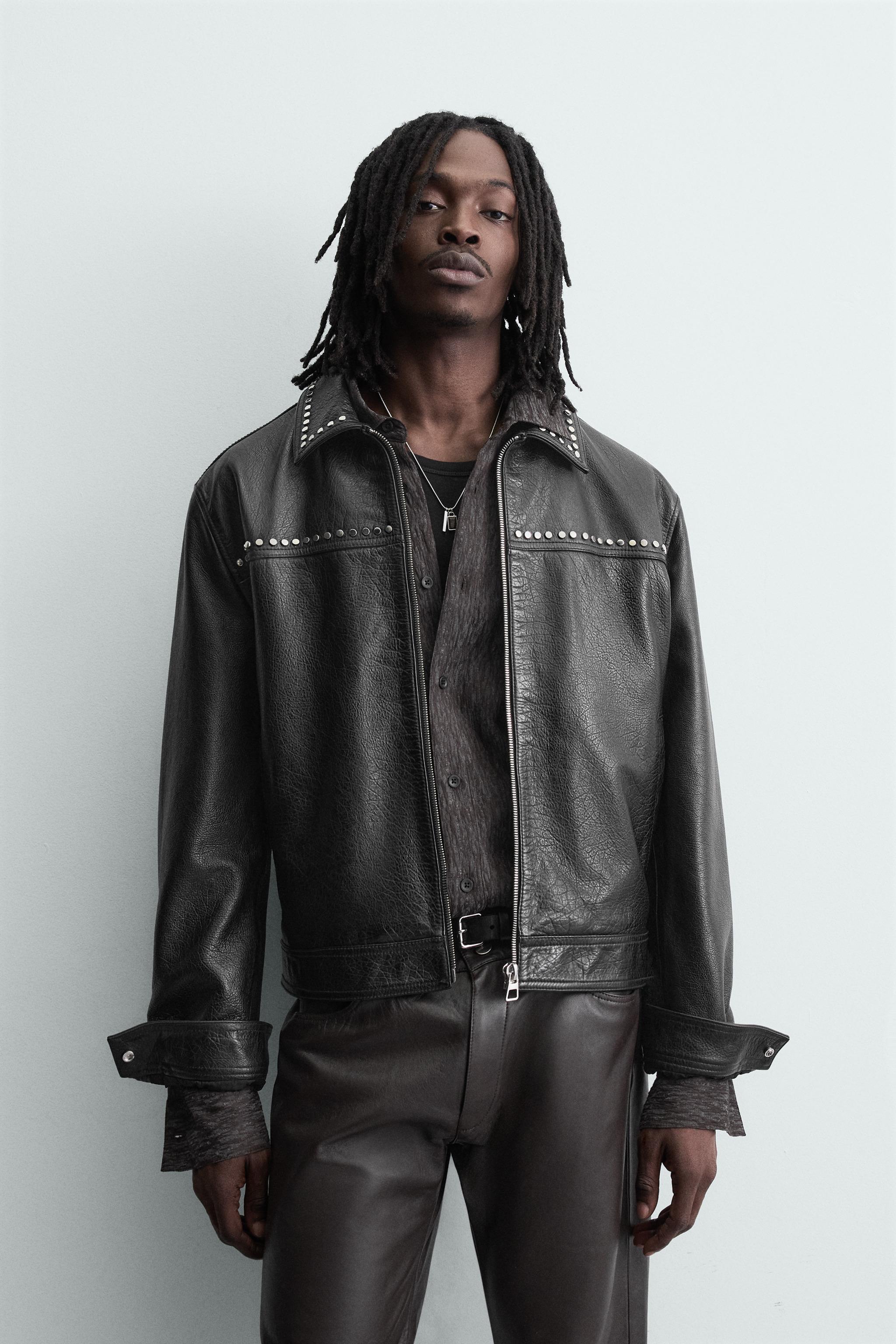 ZARA WOMAN スタッズ付きレザージャケット ZARA WOMAN スタッズ付きレザージャケット ZARA WOMAN スタッズ付き