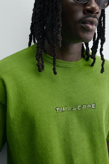 T-SHIRT RELAXED FIT À IMPRIMÉS DÉLAVÉS - Vert de Zara - Image 6