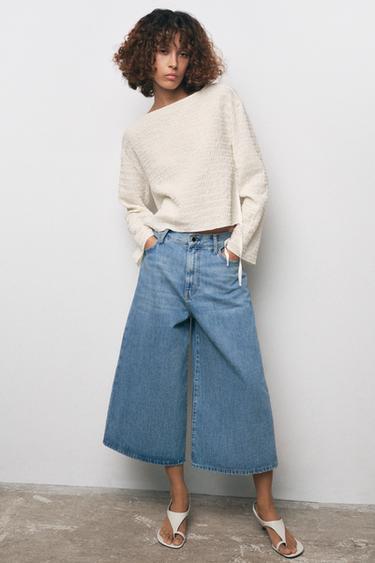 TEXTURED TIE TOP - Oyster-white by Zara