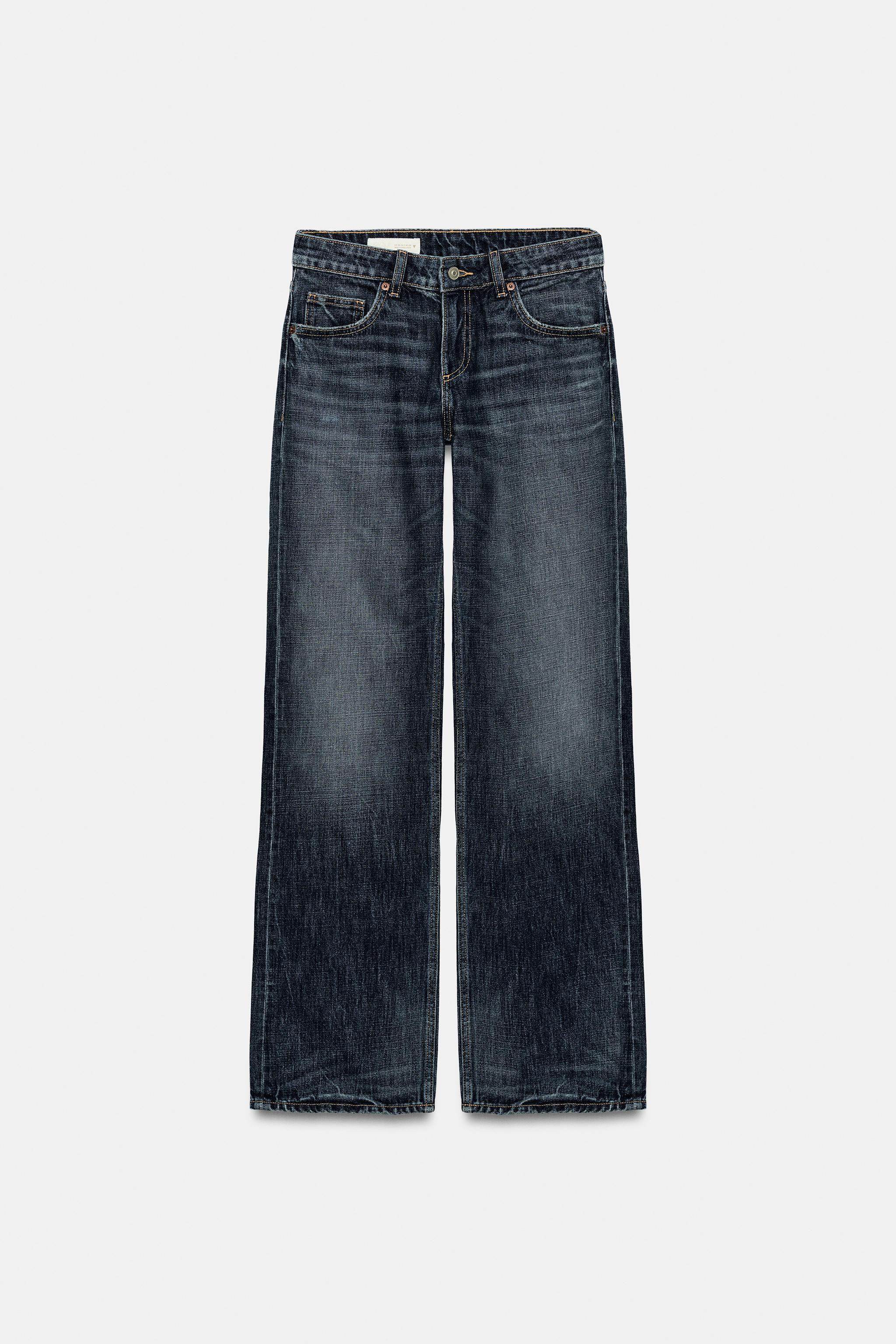 Zara Trf Düşük Bel Geniş Paça Jean görsel 8