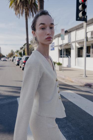 SOFT BUTTON CARDIGAN - Beige marl by Zara - Image 3