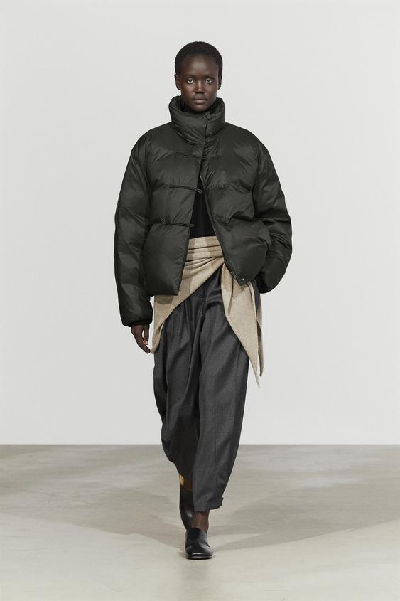 Zara Down jacket with toggle detail - Anthracite grey - Image 0