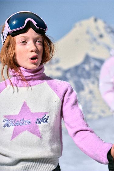COLOUR BLOCK KNIT JUMPER SKI COLLECTION - Pink by Zara