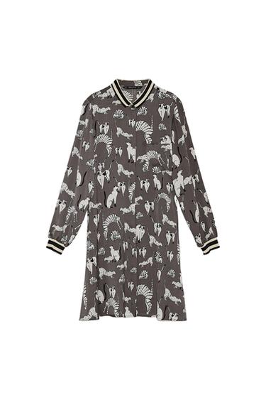 DRESS WITH CAT PRINT