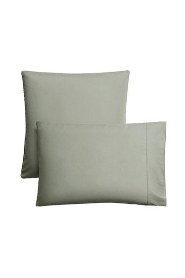 PERCALE PILLOWCASE (300 THREAD COUNT) - Sea green by Zara