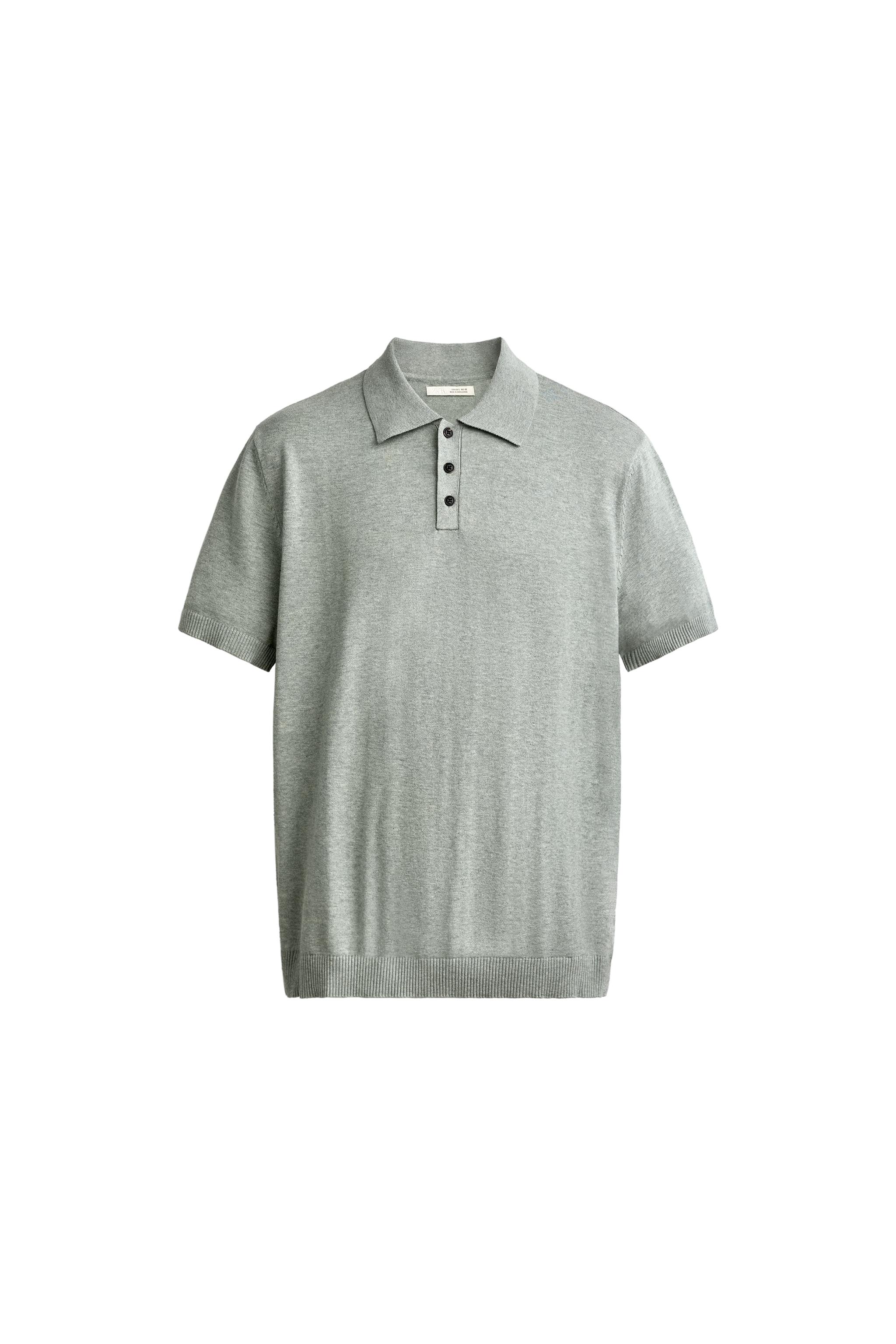 REGULAR FIT TEXTURED KNIT POLO SHIRT - Green marl | ZARA Singapore