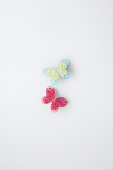 2-PACK OF BUTTERFLY HAIR CLIPS - Pink by Zara