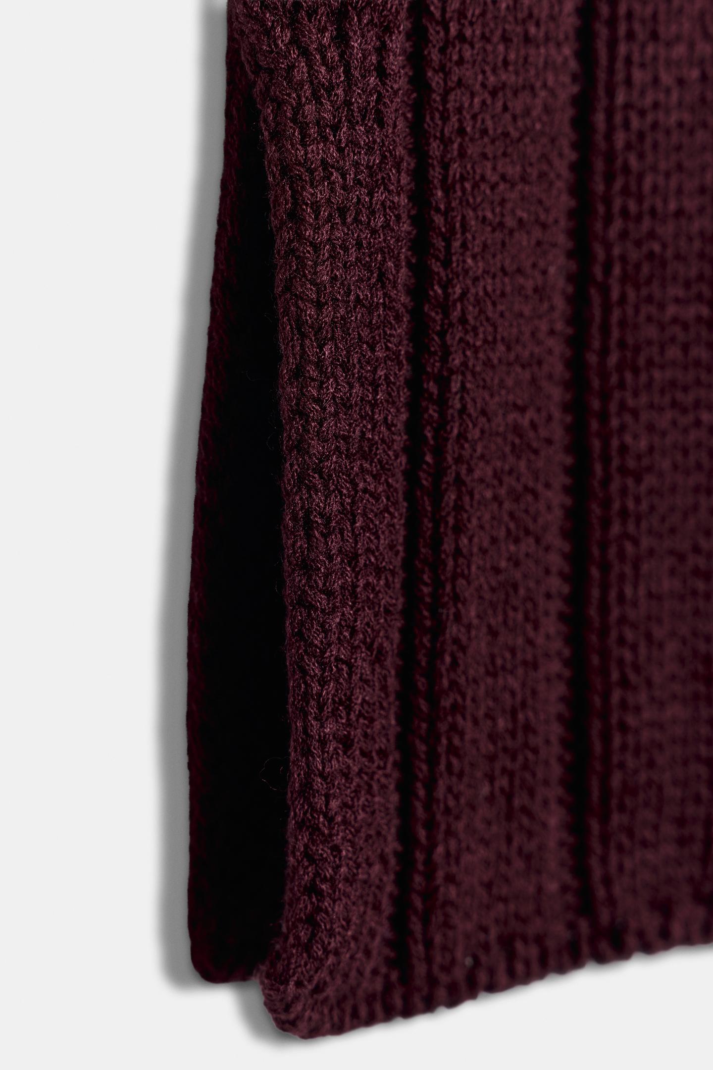 Женский жилет Zara Rib Knit Vest, цвет: Бордовый — фото 7