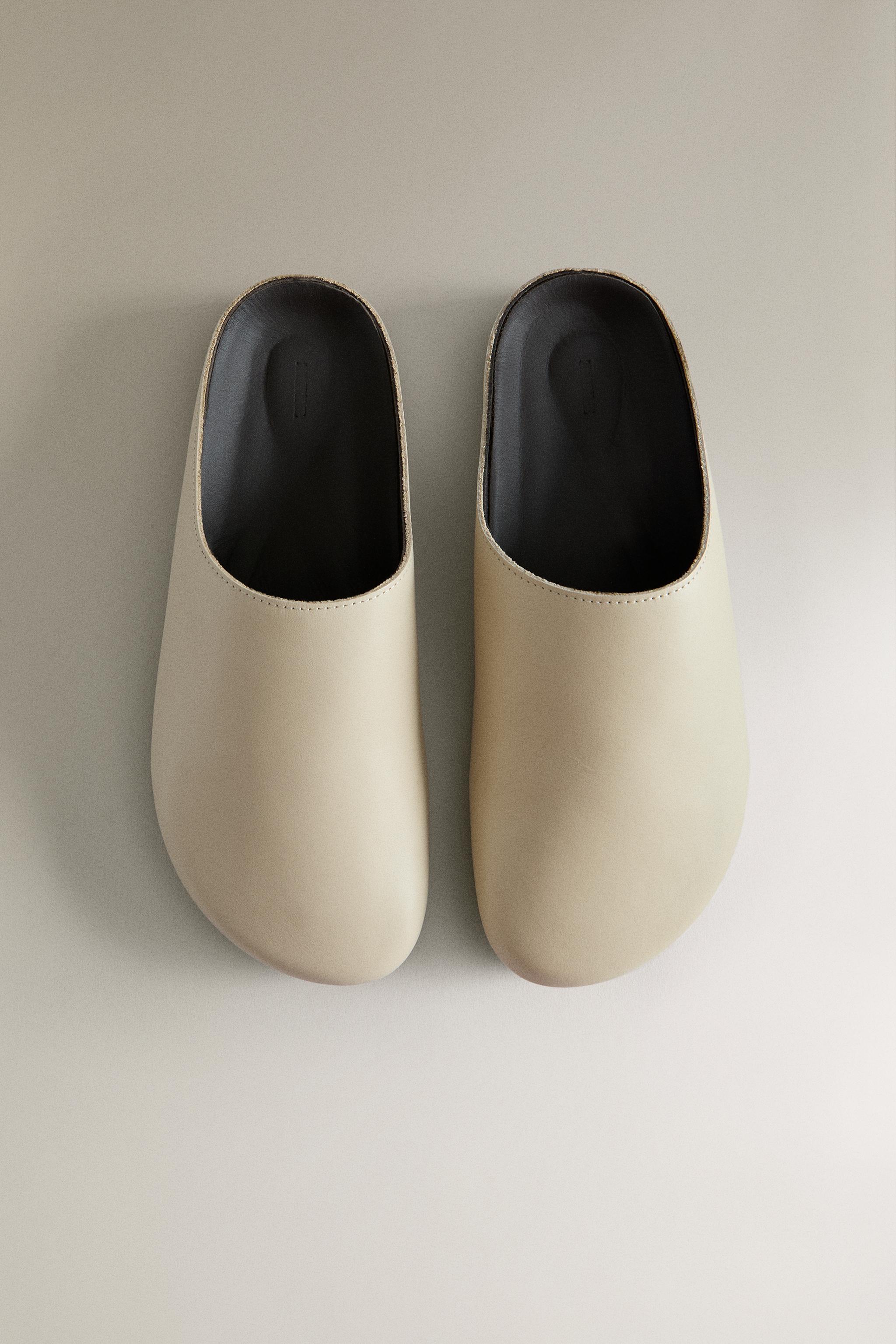 MINIMAL LEATHER MULE CLOG SLIPPERS