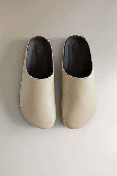 MINIMALIST LEATHER CLOGS - White by Zara - Image 2