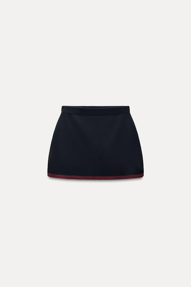 FALDA MINI PUNTO - Marino oscuro de Zara