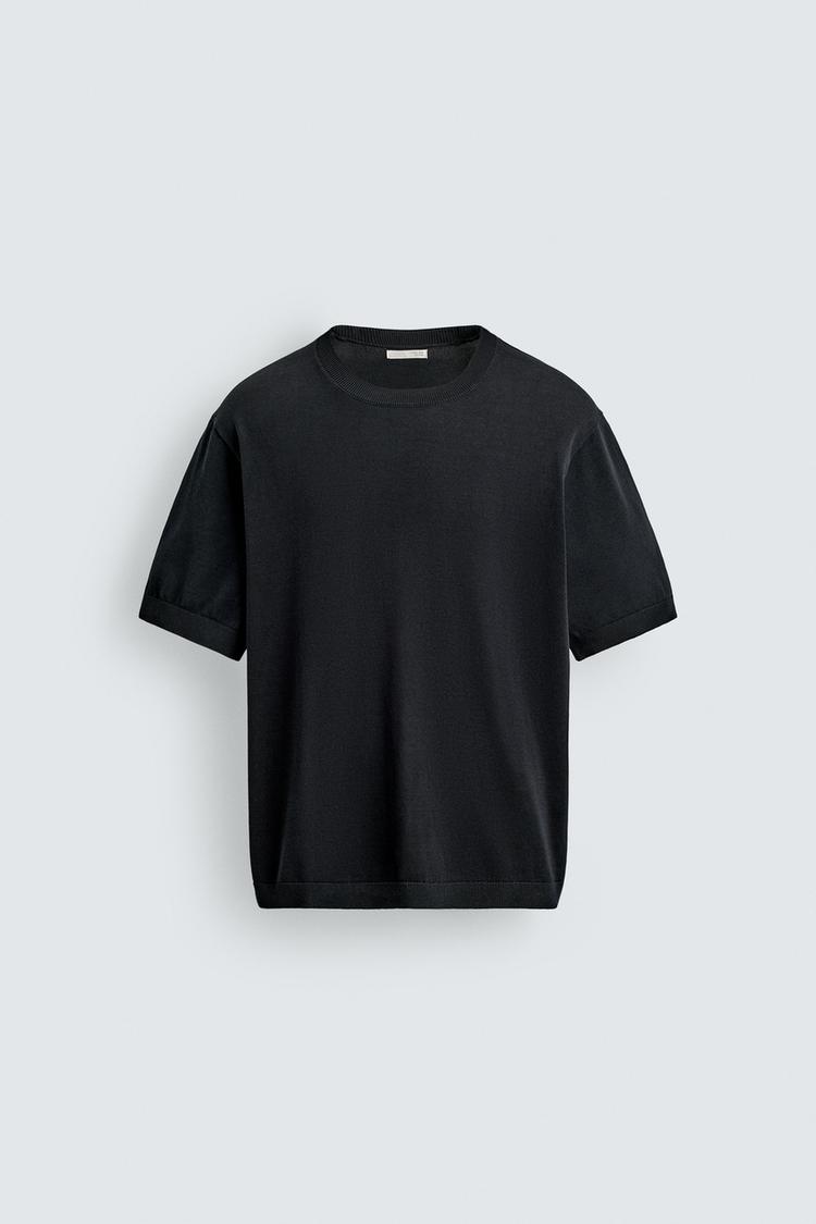 ZARA LIGHT KNIT COTTON T-SHIRT