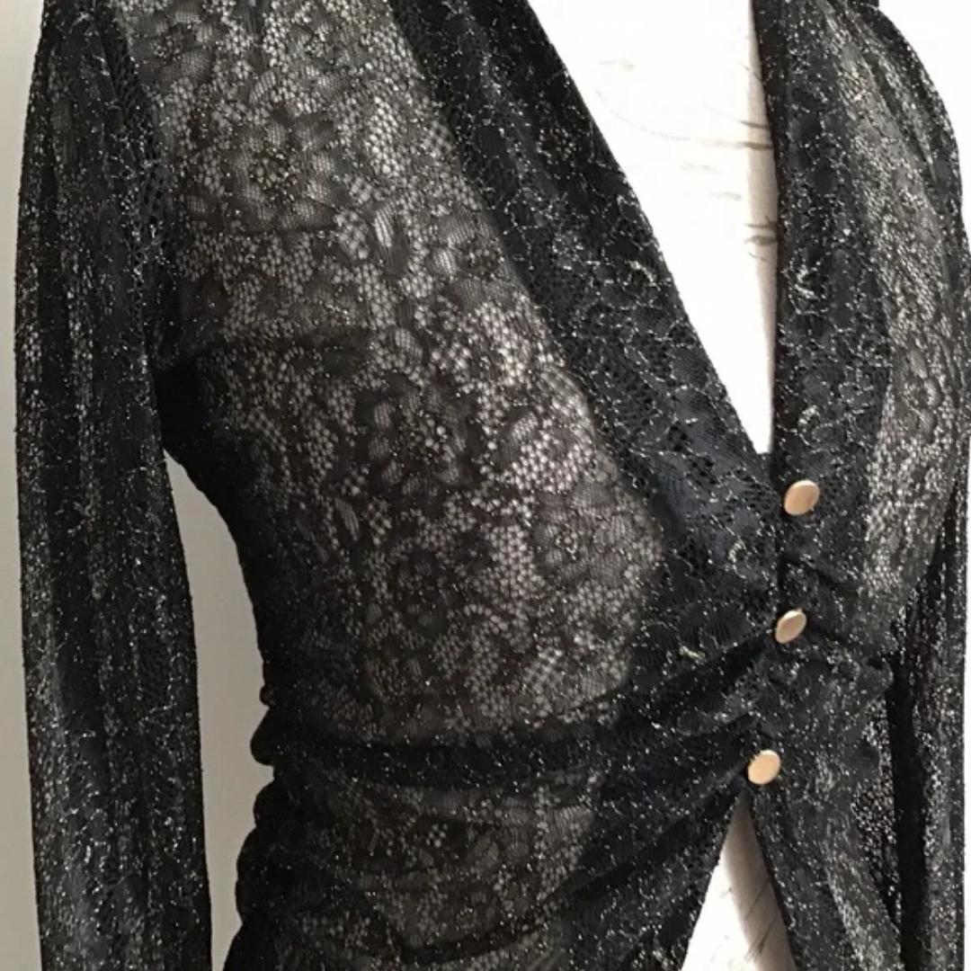 LACE SHIRT WITH GOLD BUTTONS - Image 2