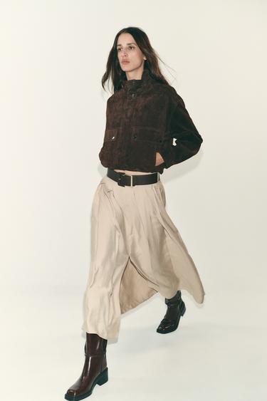 BELTED MIDI SKIRT - Mid-camel by Zara - Image 2