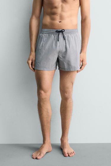 MAILLOT DE BAIN EN SEERSUCKER - Bleu marine de Zara - Image 3