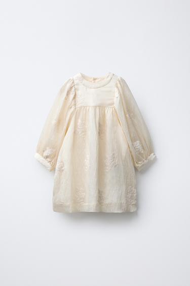 ROBE À FLEURS BRODÉES - Écru de Zara - Image 0