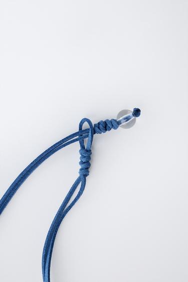 COLLIER LACET À BOULES - Bleu encre de Zara - Image 1