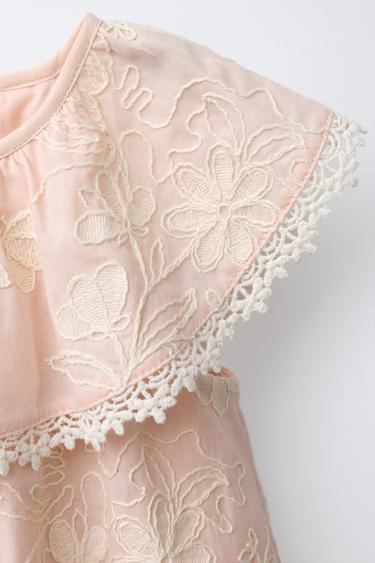ROBE À FLEURS BRODÉES - Rose de Zara - Image 2