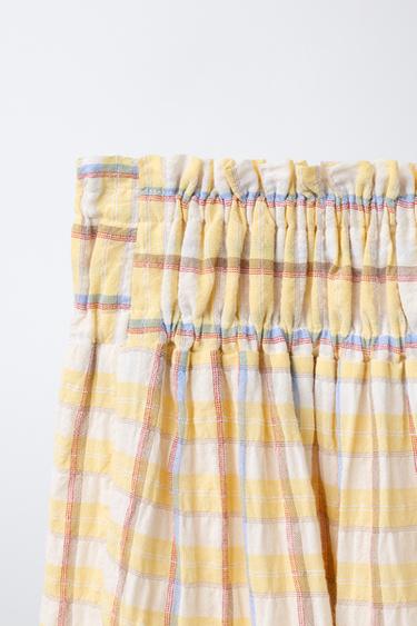JUPE À IMPRIMÉ CARREAUX - Jaune de Zara - Image 3