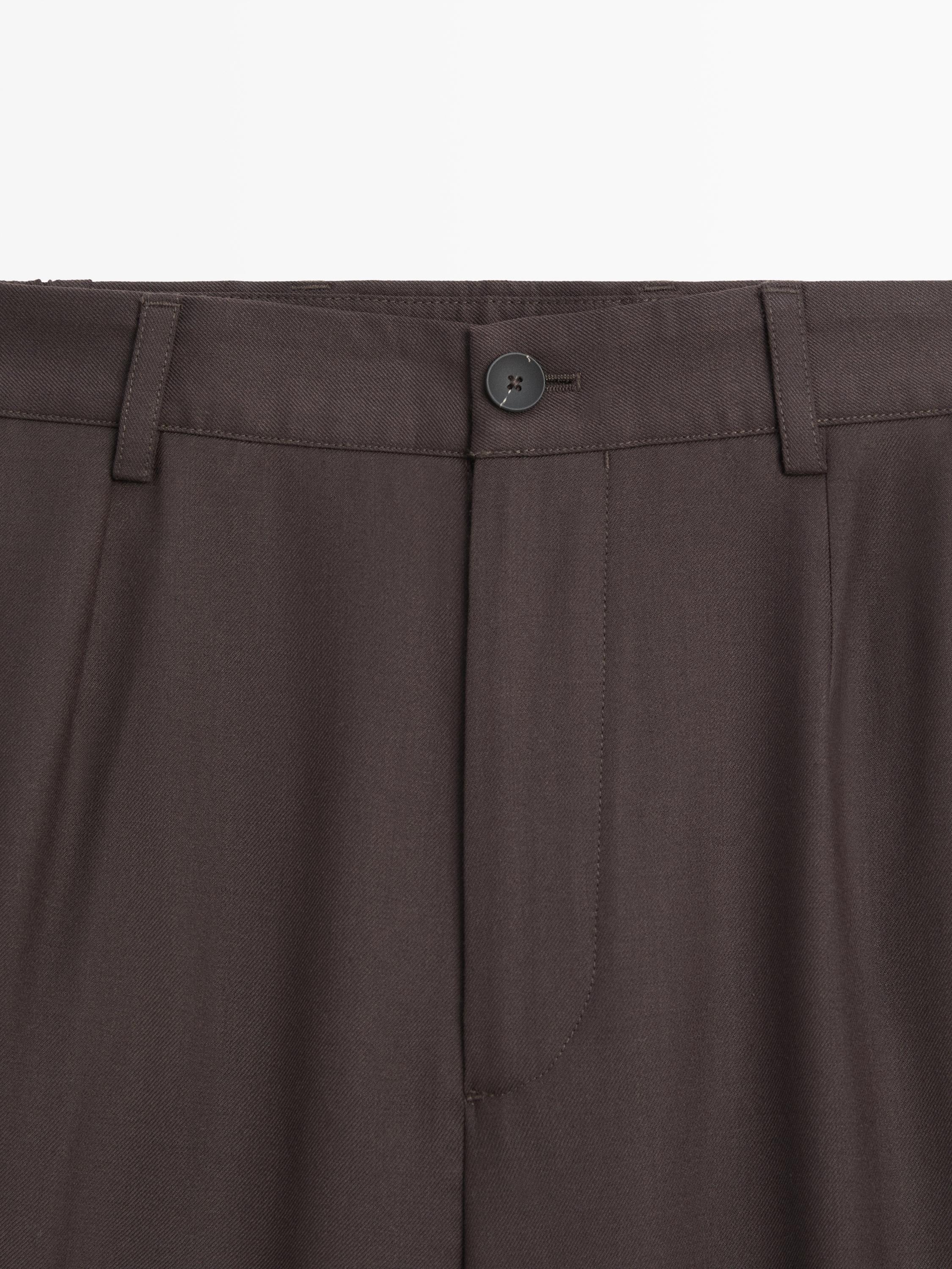 Wool blend jogger fit trousers